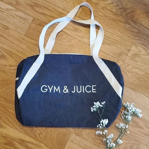 Handbags - NEW Gym & Juice Denim Weekender Gym Duffle Bag